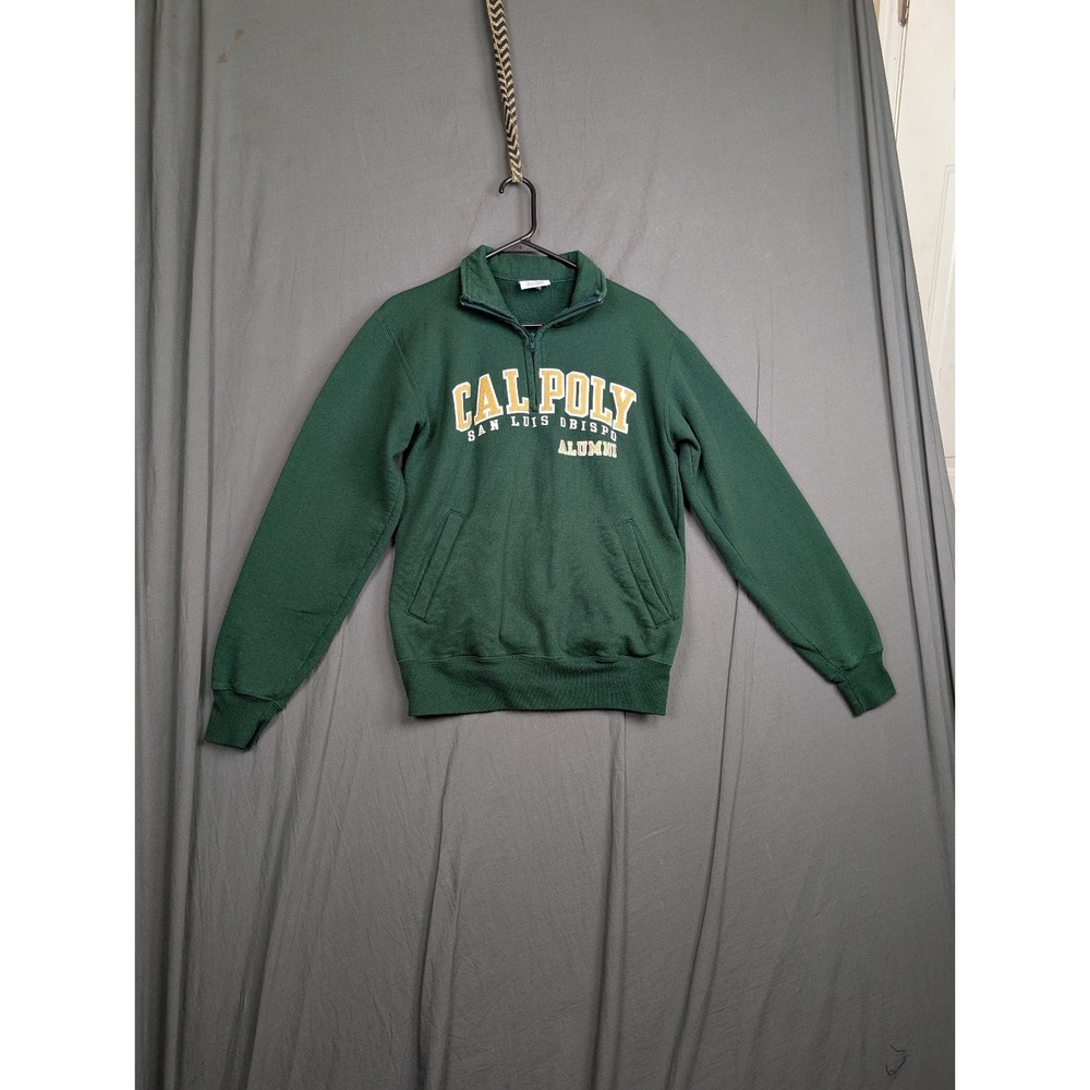 Champion Men's Green 1/4 Zip ''CAL POLLY'' Size Small